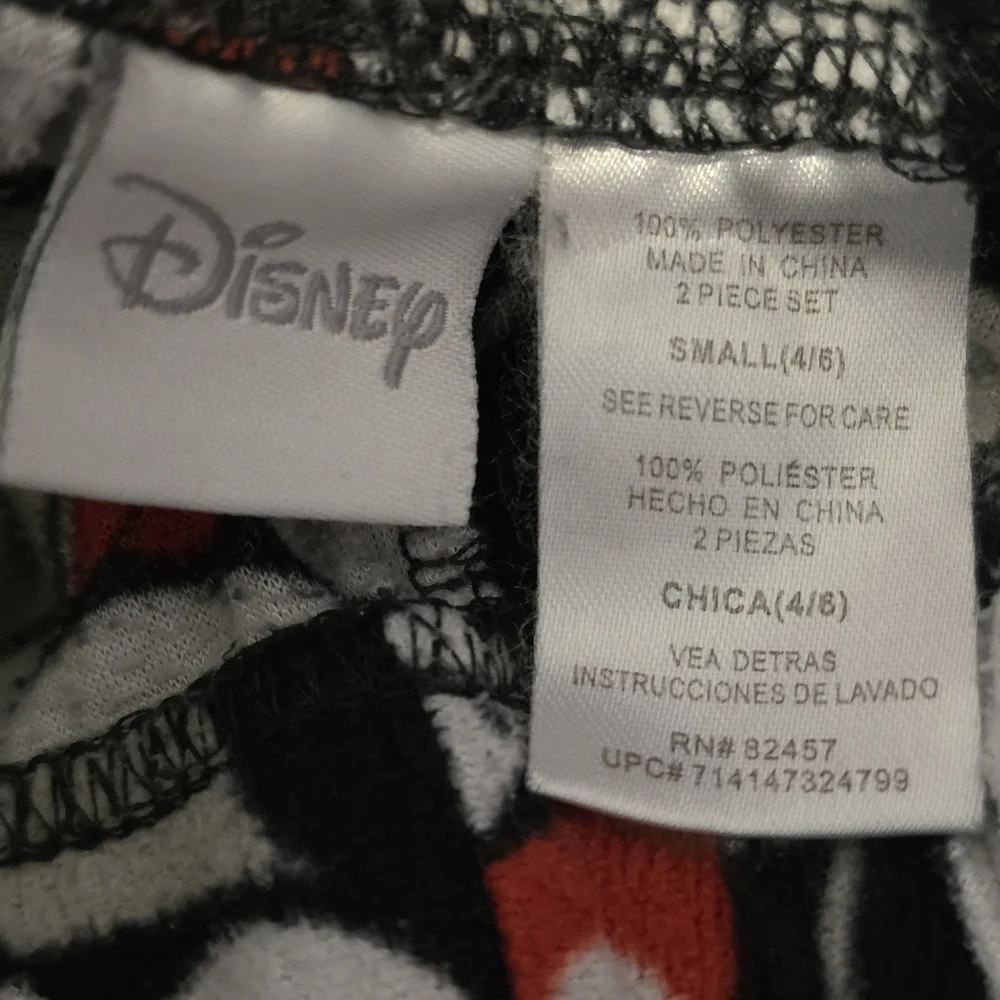 Disney Mickey & Minnie Pajama Set Women’s Small Red Black Lounge Sleepwear, EUC - Picture 7 of 9